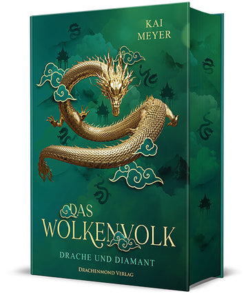 Das Cover zeigt mittig einen chinesischen Drachen, darunter befindet sich der Titel. Beides ist gold dargestellt und befindet sich auf dunkelgrünem Hintergrund.
